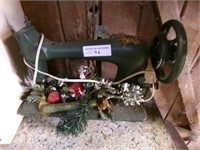 Old sewing machine, holiday decorated
