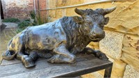 COLD CAST BRONZE BULL SCULPTURE