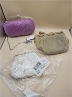 Lot of 3 Bling Purses or Hand Bags