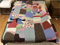 Handmade Quilt #8 Multi-Color Large Piece Crazy