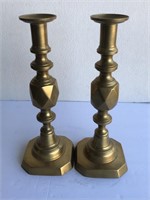 Antique The King Of Diamonds Push Up Candlesticks