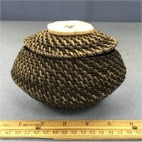6.5" baleen basket in the shape of a football by