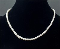 14kt White Gold 13.00g Pearl Necklace CRV $1353