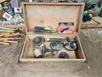 Carpenters box with misc items