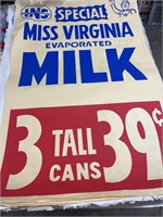 Vintage Paper Grocery Store Display Miss Virginia
