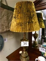 HEAVY BRASS LAMP WITH SHADE