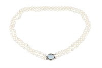 DOUBLE STRAND CULTURED PEARL NECKLACE, 52g