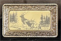 Vintage elk money clip; barlow