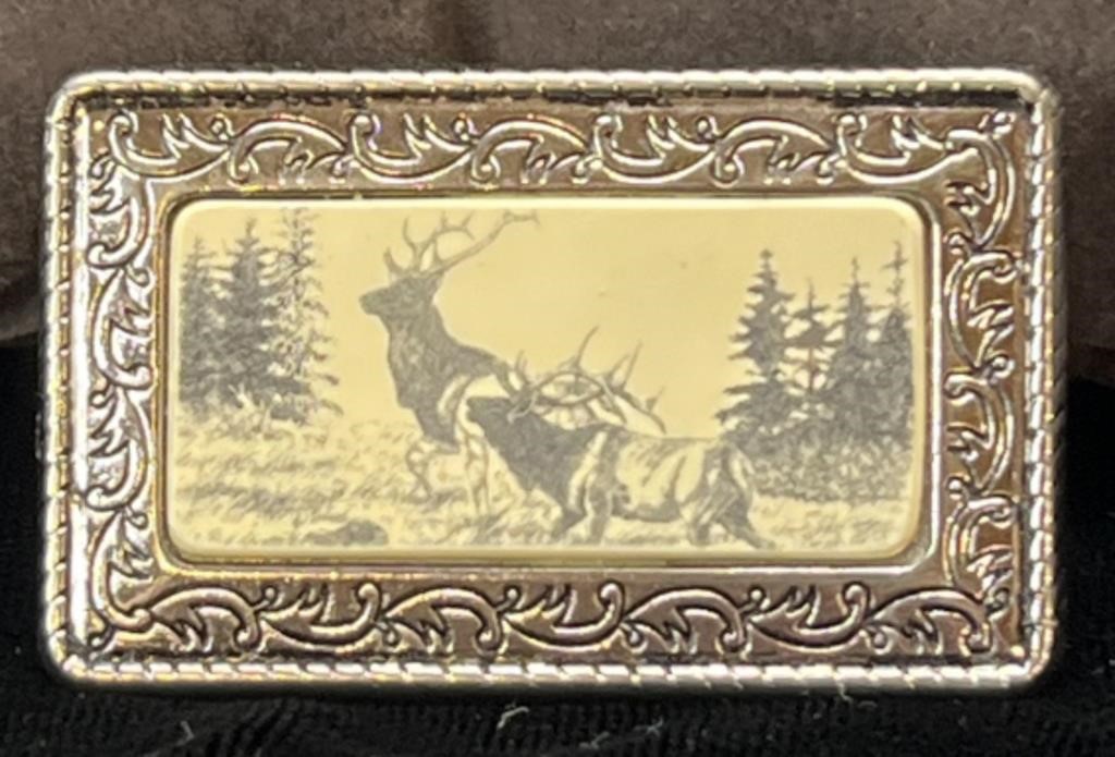 Vintage elk money clip; barlow