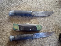 Buck Folding Knife w/ Sheath, West Cut Hunting