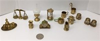 Miniature brass pieces include dollhouse
