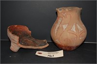 Native Mexican Clay Pottery Vase- Glazed Base