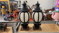 2 VICTORIAN STYLE LIGHT POST FITTINGS