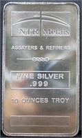 10 troy oz NTR Metals silver bar