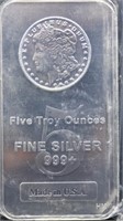 5 troy oz silver bar