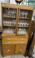 20th Century step back china cabinet with glass fr