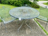 Metal Patio Table and Three Chairs