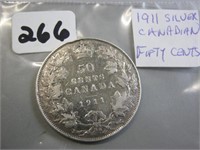 1911 Silver Canadian Fifty Cents Coin