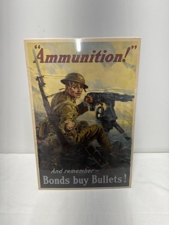 WW1 Bonds Buy Bullets Poster