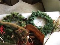 xmas wreaths, pine cones, more