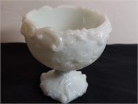 Antique Eapg Wild Rose Milk Glass Toy Pedestal