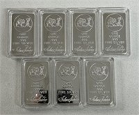 (7) 1oz SILVER SILVERTOWNE BARS