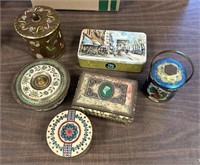 LOT OF VINTAGE ENGLISH AND FRENCH TIN CANS