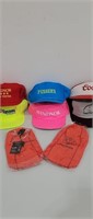 Lot of 6 trucker style advertising hats including