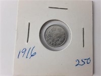 1916 SILVER COIN - 5 CENTS CANADIAN