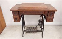 WHEELER AND WILSON TREADLE SEWING MACHINE AND