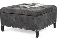 Homebeez Storage Ottoman Bench  Grey