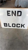 Begin & End Block Road Signs Qty 7 Metal