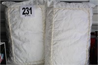 (2) White Decorative Pillows (U235)
