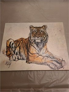 Tiger canvas & indy zoo poster. Basement billiard