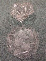 Glass bowl rose platter