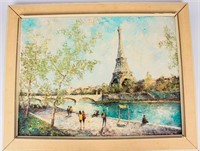 Art French Mid Century Pallet Knife Painting