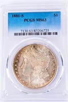 Coin 1881-S  Morgan Silver Dollar PCGS MS63