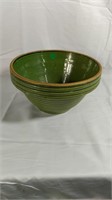 Green crock bowl 10x5.5in