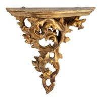 Rococo Style Carved Giltwood Wall Pedestal Console
