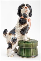 Cavalier King Charles Glazed Ceramic Sculpture