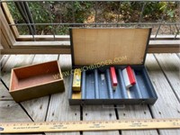 Metal Tool Box and Wooden Box