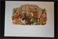 Nations Alliees Vintage Cigar Label Stone Lithogra