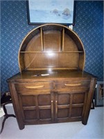 Antique Wooden Round Top 2 pc Cabinet