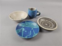 2 Marked JT Abernathy Pottery Plates & More!