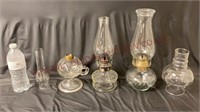 Vintage / Antique Glass Kerosene Lamps & Globe
