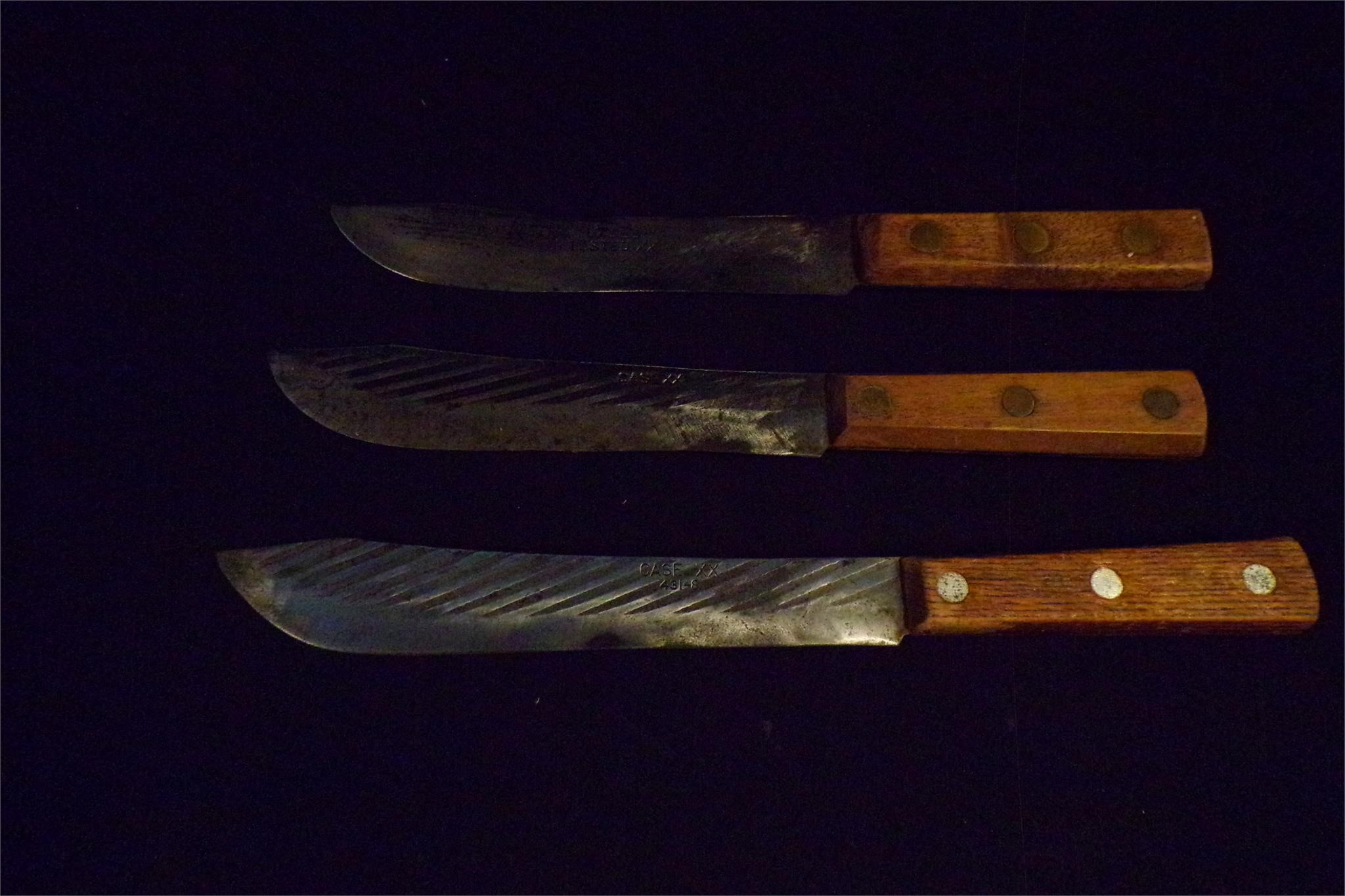 Lot of 3 20TH C. CASE XX Old Forge Butcher Knives