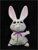 Vintage Hard Plastic Easter Bunny Bank 8" unmarked