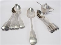 Group of Sterling Flatware and Condiment Server