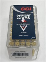 50 Rounds 22 WMR Ammo - 40gr JSP