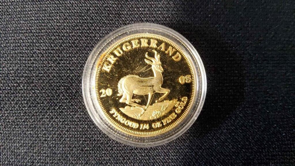 Quarter Ounce Gold Plated South African Coin